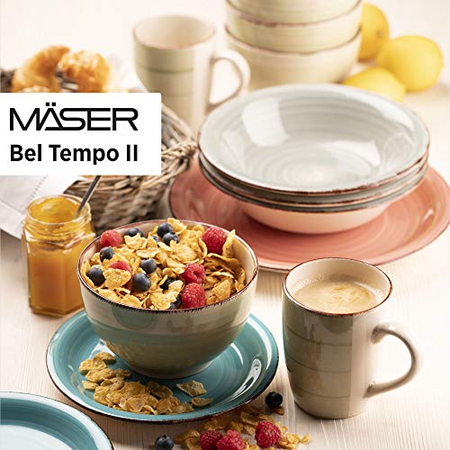 Mäser - Serie Bel Tempo, vajilla para desayuno en diferentes colores