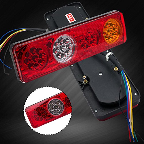 MASO Juego de 2 reflectores LED para parachoques trasero, incluyen luz roja de freno, luces antiniebla y de marcha atrás, para Volkswagen Transporter T5 (2005-2012)