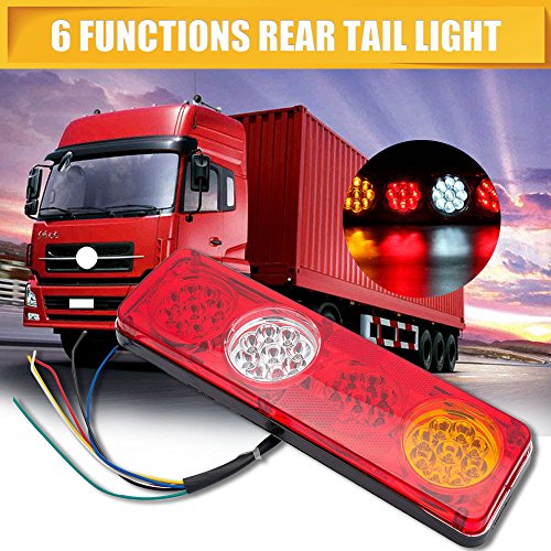 MASO Juego de 2 reflectores LED para parachoques trasero, incluyen luz roja de freno, luces antiniebla y de marcha atrás, para Volkswagen Transporter T5 (2005-2012)