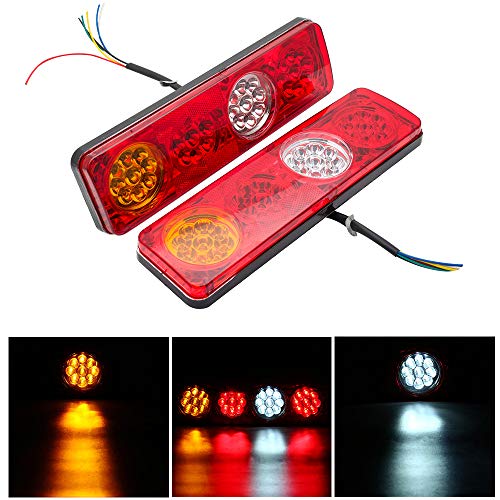 MASO Juego de 2 reflectores LED para parachoques trasero, incluyen luz roja de freno, luces antiniebla y de marcha atrás, para Volkswagen Transporter T5 (2005-2012)