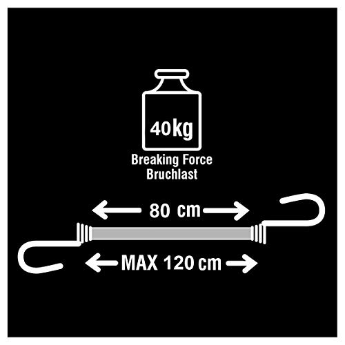 Master Lock 3205EURDAT Cuerdas elásticas con Ganchos Tipo Mosquetón Patentado, óptimo para Sujetar Cargas Pequeñas, Camping, Mudanzas, Negro, 8mm Dia x 80 cm L Master Lock 3205EURDAT Cuerdas elásticas con Ganchos Tipo Mosquetón Patentado, óptimo para Sujetar Cargas Pequeñas, Camping, Mudanzas, Negro, 8mm Dia x 80 cm L