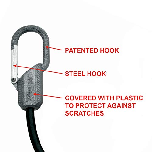 Master Lock 3205EURDAT Cuerdas elásticas con Ganchos Tipo Mosquetón Patentado, óptimo para Sujetar Cargas Pequeñas, Camping, Mudanzas, Negro, 8mm Dia x 80 cm L Master Lock 3205EURDAT Cuerdas elásticas con Ganchos Tipo Mosquetón Patentado, óptimo para Sujetar Cargas Pequeñas, Camping, Mudanzas, Negro, 8mm Dia x 80 cm L