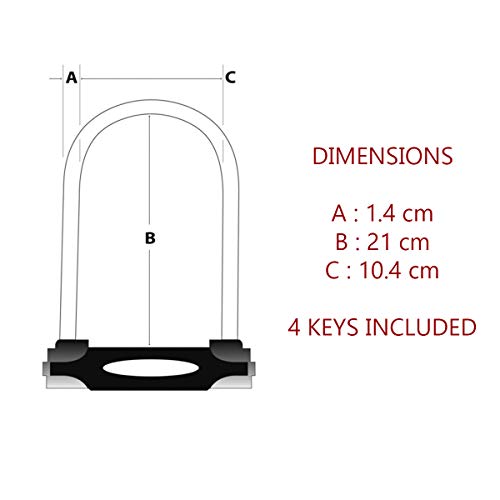 MASTER LOCK 8279EURDPRO Candado U, Llave, Soporte de Transporte, Antirrobo Certificado, Electrica, Bicicleta Montaña, Unisex-Adult, Negro-Negro, Large MASTER LOCK 8279EURDPRO Candado U, Llave, Soporte de Transporte, Antirrobo Certificado, Electrica, Bicicleta Montaña, Unisex-Adult, Negro-Negro, Large