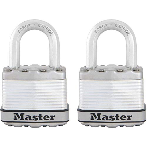 MASTER LOCK Candado Alta Seguridad [Llaves] [Acero Laminado] [Exterior] [Lote de 2] M1EURT - Ideal para Portales, Garages, Sótanos