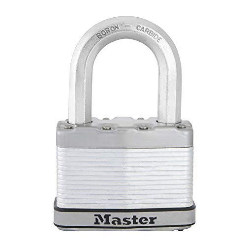 Master Lock M15EURDLFCC Candado Seguridad Llaves Acero Laminado Exterior, Arco Medium, Adecuado para Portales, Garages, Sótanos, 64 mm