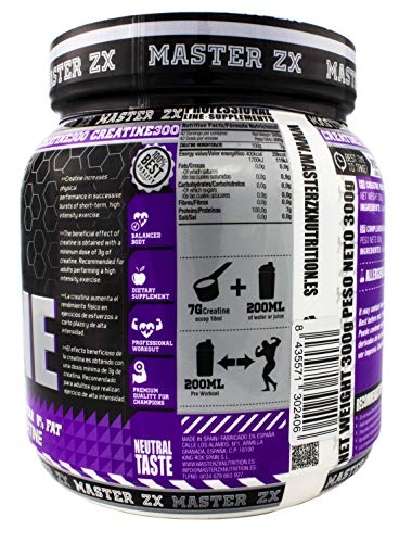 Master ZX | CREATINA - Creatina Monohidrato, mejora la resistencia y aumenta la masa muscular (300 Gramos) Master ZX | CREATINA - Creatina Monohidrato, mejora la resistencia y aumenta la masa muscular (300 Gramos)