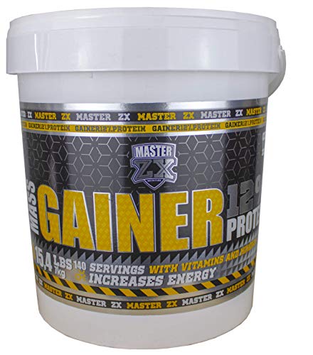 Master ZX | GAINER 12% - Mass Gainer 12% de Proteina - Incrementa la masa muscular, alto contenido en vitaminas y minerales - (Dark Cookies)