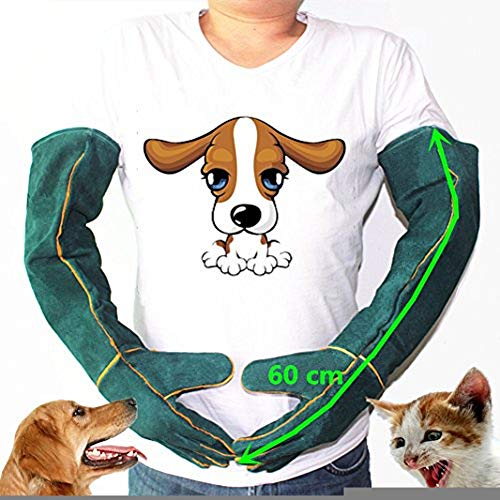 MASUNN Anti-Mordidas Seguridad Mordedura Guantes Ultra Largo Cuero Verde Mascotas Agarrar Morder Guantes De Protección para Captura Perro Gato Reptil Animal MASUNN Anti-Mordidas Seguridad Mordedura Guantes Ultra Largo Cuero Verde Mascotas Agarrar Morder Guantes De Protección para Captura Perro Gato Reptil Animal