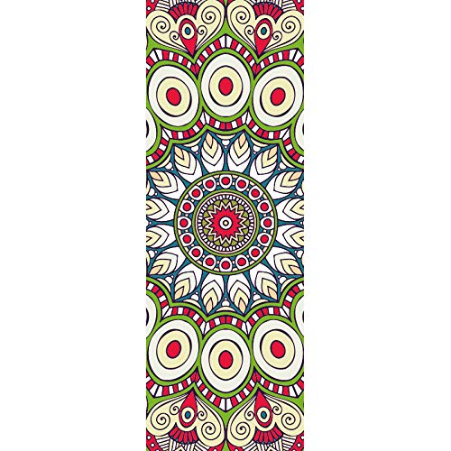 Mat Yoga Antideslizante Chakras Esterilla Gimnasia 72x2in/182x64cm Esterilla Yoga para Deportes, Entrenamiento, Fitness, M, Yoga, Pilates, Viajes, Camping Y Más Para Bikram, Ashtanga, Vinyasa Yoga