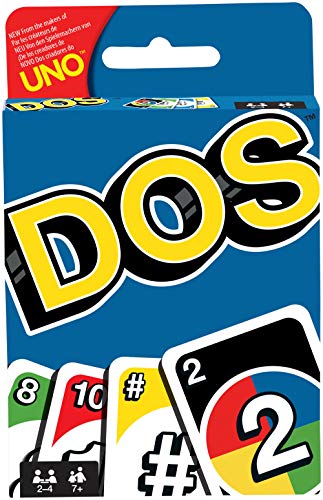 Mattel Games DOS, juego de cartas de UNO, edad recomandada 7 - 10 años (Mattel FRM36)