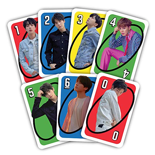 Mattel - Games UNO BTS, juego de cartas del grupo de música coreano ( GDG35)