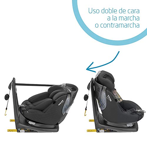 Maxi-Cosi Axissfix Plus Silla de coche giratoria 360° isofix, silla auto reclinable y contramarcha, con reductor bebé recién nacido, 0 meses - 4 años, color authentic black Maxi-Cosi Axissfix Plus Silla de coche giratoria 360° isofix, silla auto reclinable y contramarcha, con reductor bebé recién nacido, 0 meses - 4 años, color authentic black
