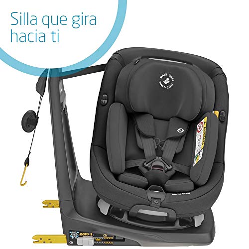 Maxi-Cosi Axissfix Plus Silla de coche giratoria 360° isofix, silla auto reclinable y contramarcha, con reductor bebé recién nacido, 0 meses - 4 años, color authentic black