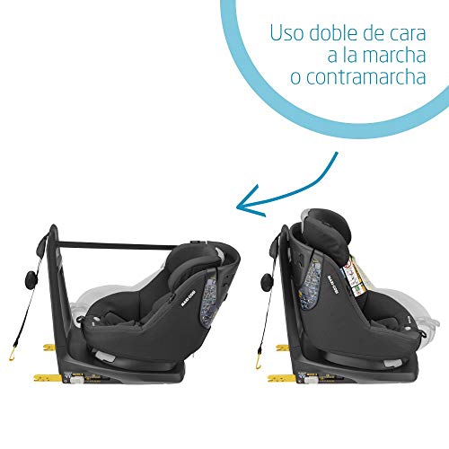 Maxi-Cosi Axissfix Silla de coche giratoria 360° isofix, silla auto reclinable y contramarcha para bebés 4 meses - 4 años, color authentic black