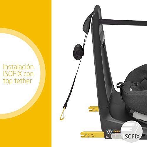 Maxi-Cosi Axissfix Silla de coche giratoria 360° isofix, silla auto reclinable y contramarcha para bebés 4 meses - 4 años, color authentic black