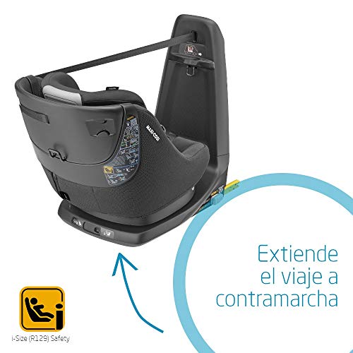 Maxi-Cosi Axissfix Silla de coche giratoria 360° isofix, silla auto reclinable y contramarcha para bebés 4 meses - 4 años, color authentic black