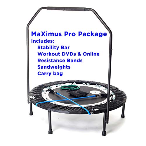 Maximus Pro Rebounder - Trampolin Fitness Plegable. Mini Cama Elástica. Trampolines Fitness para Adultos Peso máximo 140 kg