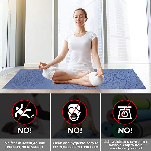 Maxjaa Toalla de Yoga Caliente Antideslizante, Toallas de Yoga Plegables Absorción de Agua y Secado rápido, Toallas de Yoga elásticas con impresión de Microfibra con Bolsa de Almacenamiento Maxjaa Toalla de Yoga Caliente Antideslizante, Toallas de Yoga Plegables Absorción de Agua y Secado rápido, Toallas de Yoga elásticas con impresión de Microfibra con Bolsa de Almacenamiento