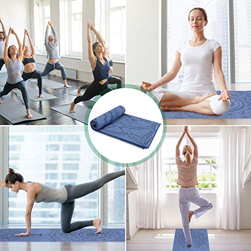 Maxjaa Toalla de Yoga Caliente Antideslizante, Toallas de Yoga Plegables Absorción de Agua y Secado rápido, Toallas de Yoga elásticas con impresión de Microfibra con Bolsa de Almacenamiento