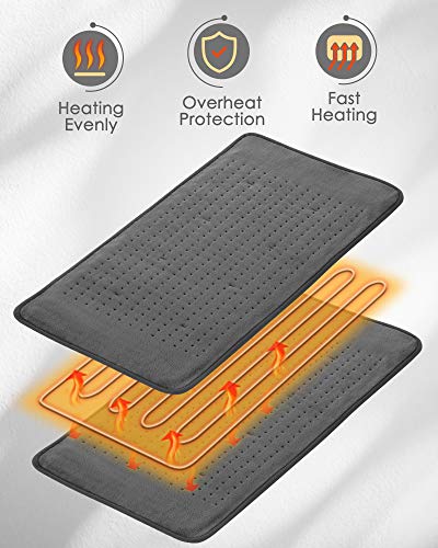 MaxKare Almohadilla Elèctrica de Calefacción Función de Apagado Automático Configuración de Temperatura de 4 Engranajes el Calefactora Rápido Superficie Suave Manta Electrica 30 x 60cm MaxKare Almohadilla Elèctrica de Calefacción Función de Apagado Automático Configuración de Temperatura de 4 Engranajes el Calefactora Rápido Superficie Suave Manta Electrica 30 x 60cm