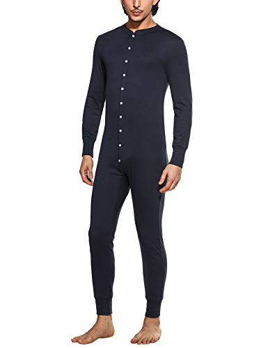 MAXMODA - Ropa interior térmica de otoño-invierno para hombre, ligera y transpirable, tallas S-XXL Navy Blu S MAXMODA - Ropa interior térmica de otoño-invierno para hombre, ligera y transpirable, tallas S-XXL Navy Blu S