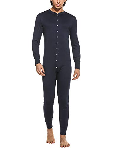 MAXMODA - Ropa interior térmica de otoño-invierno para hombre, ligera y transpirable, tallas S-XXL Navy Blu S MAXMODA - Ropa interior térmica de otoño-invierno para hombre, ligera y transpirable, tallas S-XXL Navy Blu S