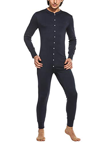 MAXMODA - Ropa interior térmica de otoño-invierno para hombre, ligera y transpirable, tallas S-XXL Navy Blu S MAXMODA - Ropa interior térmica de otoño-invierno para hombre, ligera y transpirable, tallas S-XXL Navy Blu S