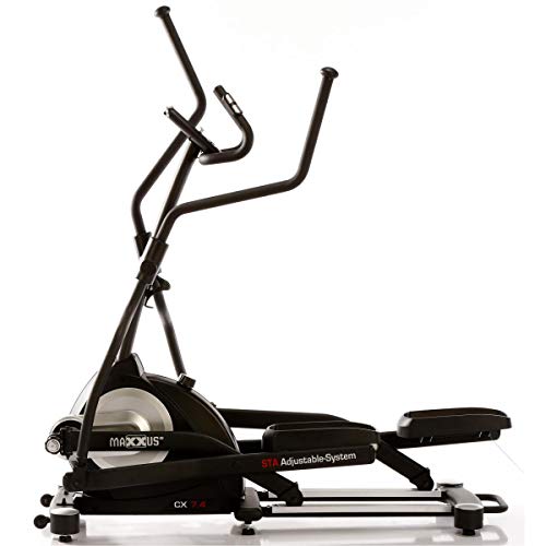 Maxxus Crosstrainer CX 7.4 - Elíptica con 5 niveles de ajuste de la longitud de zancada. Movimiento plano y elíptico como al correr o caminar. Sistema de frenado magnético eléctrico, programas de entrenamiento, programa HRC, sistema de raíles para un buen