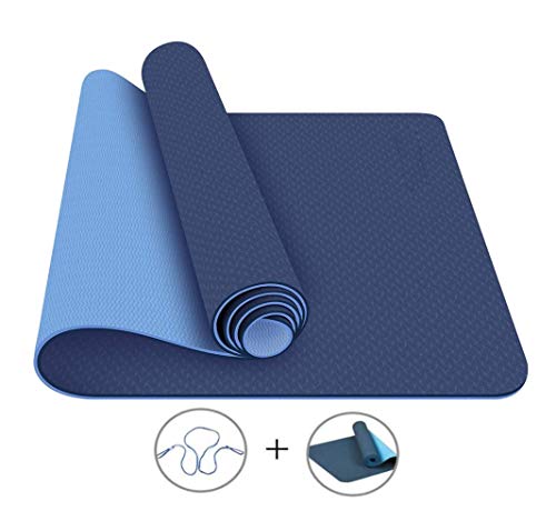 MAXYOGA® Esterilla para Yoga/Pilates/Gimnasia de Material ecológico TPE. Yoga Colchoneta Esterilla Antideslizante y Ligero con Grosor de 6mm, tamaño 183cm x 61cm. -Azul Oscuro MAXYOGA® Esterilla para Yoga/Pilates/Gimnasia de Material ecológico TPE. Yoga Colchoneta Esterilla Antideslizante y Ligero con Grosor de 6mm, tamaño 183cm x 61cm. -Azul Oscuro