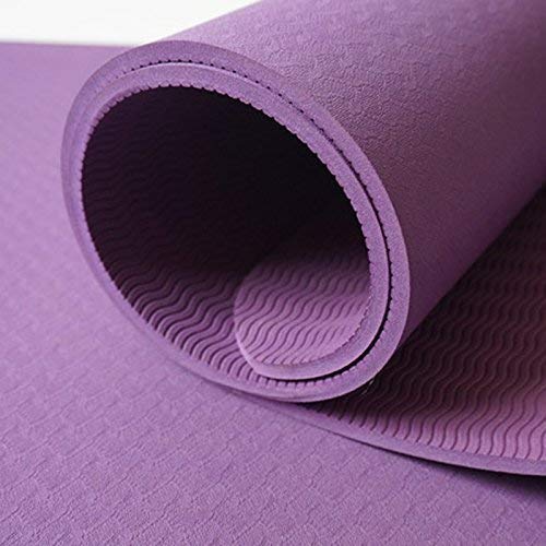 MAXYOGA® Esterilla para Yoga/Pilates/Gimnasia de Material ecológico TPE. Yoga Colchoneta Esterilla Antideslizante y Ligero con Grosor de 6mm, tamaño 183cm x 61cm. -Lila Solo