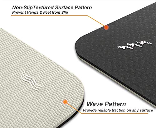 MAXYOGA® Esterilla Yoga con Sistema de Alineación Grabadas a Láser. Tamaño Grande 183cm x 66cm x 6mm. Colchoneta Yoga Mat Antideslizante y Ligera de Material Ecológico TPE. Negro/Gris MAXYOGA® Esterilla Yoga con Sistema de Alineación Grabadas a Láser. Tamaño Grande 183cm x 66cm x 6mm. Colchoneta Yoga Mat Antideslizante y Ligera de Material Ecológico TPE. Negro/Gris
