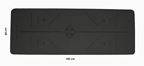 MAXYOGA® Esterilla Yoga con Sistema de Alineación Grabadas a Láser. Tamaño Grande 183cm x 66cm x 6mm. Colchoneta Yoga Mat Antideslizante y Ligera de Material Ecológico TPE. Negro/Gris MAXYOGA® Esterilla Yoga con Sistema de Alineación Grabadas a Láser. Tamaño Grande 183cm x 66cm x 6mm. Colchoneta Yoga Mat Antideslizante y Ligera de Material Ecológico TPE. Negro/Gris