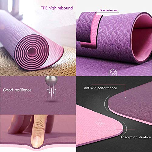 MAXYOGA MaxDirect Colchoneta para Yoga, Pilates, Gimnasia de Material Ecológico TPE. Esterilla Yoga Mat Antideslizante de Grosor de 6mm, tamaño 183cm x 61cm. Morada