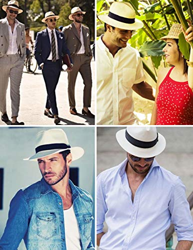 Maylisacc Sombrero de Panamá Unisex Sombrero de Paja Sombrero de Verano Sombrero de Playa de Fedora para Hombres Mujeres Maylisacc Sombrero de Panamá Unisex Sombrero de Paja Sombrero de Verano Sombrero de Playa de Fedora para Hombres Mujeres