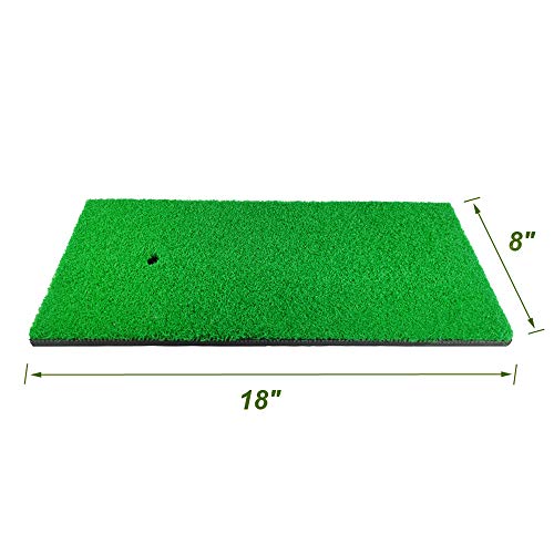 MAZEL Esterilla de golf portátil – Mini alfombrilla de práctica residencial con soporte de goma en T y bola, gran ayuda para entrenamiento de golf para interiores y exteriores y patio trasero