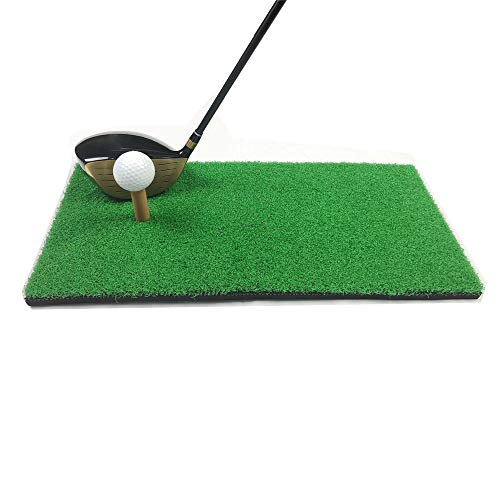 MAZEL Esterilla de golf portátil – Mini alfombrilla de práctica residencial con soporte de goma en T y bola, gran ayuda para entrenamiento de golf para interiores y exteriores y patio trasero