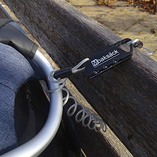 Mbaksäck Lock Candado antirrobo de combinación con Cable para Equipaje Maletas Mochila Bicicleta Casco Multifuncional (A)