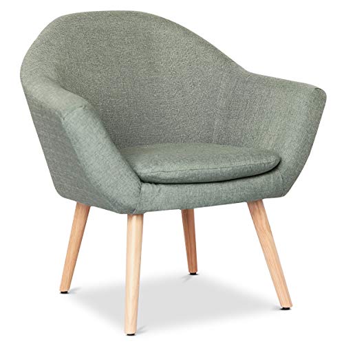 Mc Haus NAVIAN - Sillón Nórdico Escandinavo de color Verde pistacho, butaca comedor salón dormitorio, sillón acolchado con Reposabrazaos y patas de madera 47x74x76cm Mc Haus NAVIAN - Sillón Nórdico Escandinavo de color Verde pistacho, butaca comedor salón dormitorio, sillón acolchado con Reposabrazaos y patas de madera 47x74x76cm