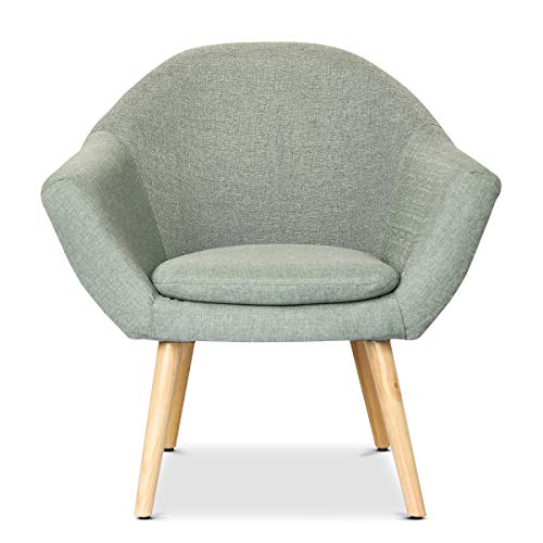 Mc Haus NAVIAN - Sillón Nórdico Escandinavo de color Verde pistacho, butaca comedor salón dormitorio, sillón acolchado con Reposabrazaos y patas de madera 47x74x76cm Mc Haus NAVIAN - Sillón Nórdico Escandinavo de color Verde pistacho, butaca comedor salón dormitorio, sillón acolchado con Reposabrazaos y patas de madera 47x74x76cm