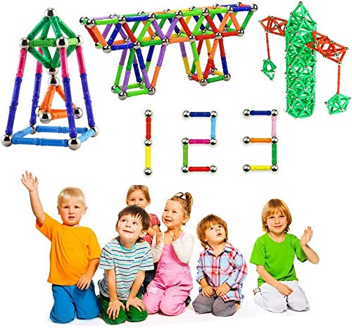 McDou Palos magnéticos, Palos magnéticos y Bolas Set 140PCS, Palos de construcción magnéticos, Juguetes magnéticos de construcción, Juguetes magnéticos Palos Juguetes educativos para niños McDou Palos magnéticos, Palos magnéticos y Bolas Set 140PCS, Palos de construcción magnéticos, Juguetes magnéticos de construcción, Juguetes magnéticos Palos Juguetes educativos para niños