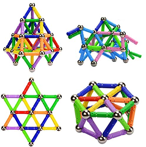 McDou Palos magnéticos, Palos magnéticos y Bolas Set 140PCS, Palos de construcción magnéticos, Juguetes magnéticos de construcción, Juguetes magnéticos Palos Juguetes educativos para niños McDou Palos magnéticos, Palos magnéticos y Bolas Set 140PCS, Palos de construcción magnéticos, Juguetes magnéticos de construcción, Juguetes magnéticos Palos Juguetes educativos para niños