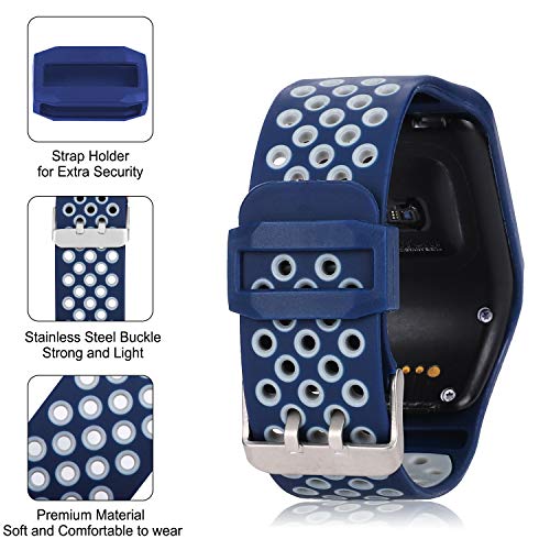 MCO Para Tomtom Correa De Reloj,Correa De Repuesto De Silicona para Tomtom Runner 2/Runner 3/Spark 3/Adventurer/Golfer 2 (BLU&&Grigio) MCO Para Tomtom Correa De Reloj,Correa De Repuesto De Silicona para Tomtom Runner 2/Runner 3/Spark 3/Adventurer/Golfer 2 (BLU&&Grigio)