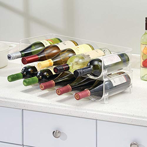mDesign Botellero para nevera o vinoteca – Botellero apilable para 5 botellas – Soporte para botellas de vino, agua y refrescos, ideal para frigorífico o despensa – Plástico transparente mDesign Botellero para nevera o vinoteca – Botellero apilable para 5 botellas – Soporte para botellas de vino, agua y refrescos, ideal para frigorífico o despensa – Plástico transparente