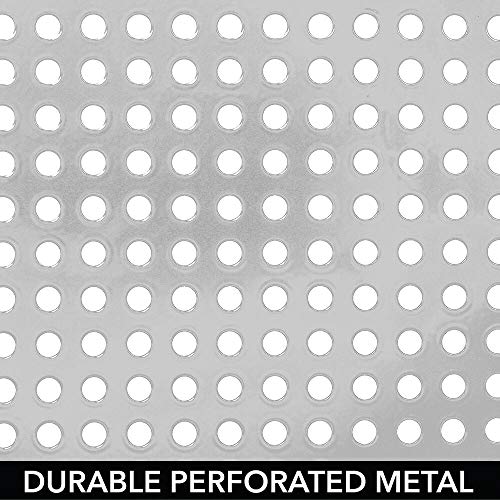 mDesign Juego de 2 estantes de cocina – Soportes para platos de metal – Pequeños organizadores de armarios para tazas, platos, alimentos, etc. – plateado mDesign Juego de 2 estantes de cocina – Soportes para platos de metal – Pequeños organizadores de armarios para tazas, platos, alimentos, etc. – plateado
