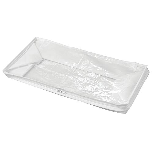 mDesign Juego de 4 bolsas para guardar ropa con cremallera – Guarda mantas alargado de polipropileno – Organizadores de armarios plegables para prendas y edredones – blanco/transparente mDesign Juego de 4 bolsas para guardar ropa con cremallera – Guarda mantas alargado de polipropileno – Organizadores de armarios plegables para prendas y edredones – blanco/transparente