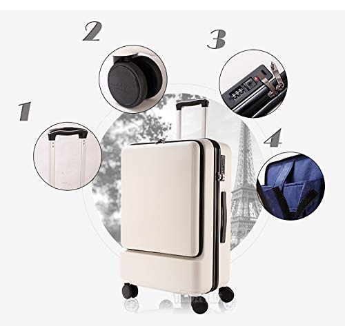 Mdsfe 20 Pulgadas 24 Pulgadas Bolsa de Equipaje con Bolsillo para computadora portátil, ABS Duro, PC, Viaje, Negocios, Trolley, Cabina, Maleta - Carrito Blanco, 20" Mdsfe 20 Pulgadas 24 Pulgadas Bolsa de Equipaje con Bolsillo para computadora portátil, ABS Duro, PC, Viaje, Negocios, Trolley, Cabina, Maleta - Carrito Blanco, 20"