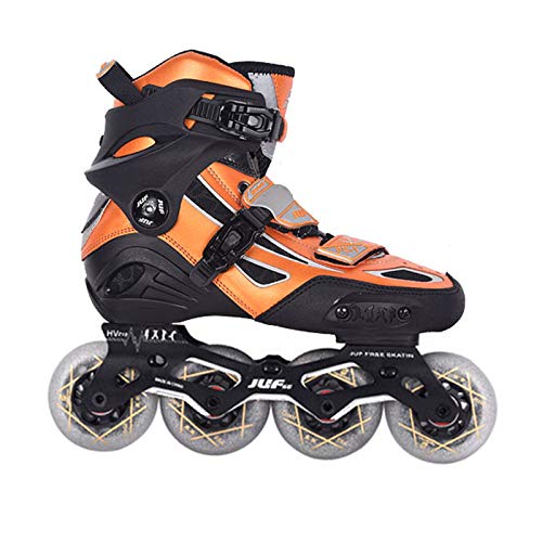 ME-Rollerns Patines de Ruedas deslizantes Slalom multifunción Patines en línea de Velocidad Zapatos de Patinaje Patines de Patinaje Orange 3 Wheels 33