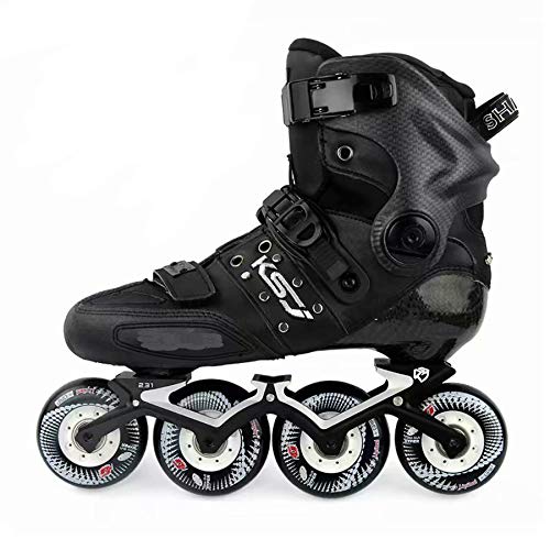 ME-Rollerns Slalom Patines en línea Zapatillas de Patinaje sobre Ruedas de Fibra de Carbono Patines de Patinaje Libre deslizantes Black Silver 10.5 ME-Rollerns Slalom Patines en línea Zapatillas de Patinaje sobre Ruedas de Fibra de Carbono Patines de Patinaje Libre deslizantes Black Silver 10.5