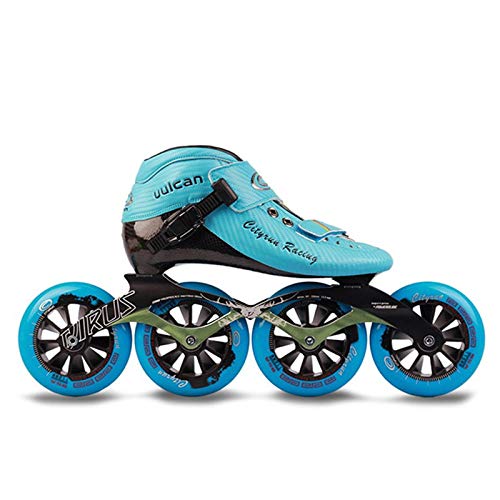 ME-Rollerns Zapatillas de Carrera de Patines de Velocidad en línea de competición de Carreras de Velocidad Profesional Blue 39