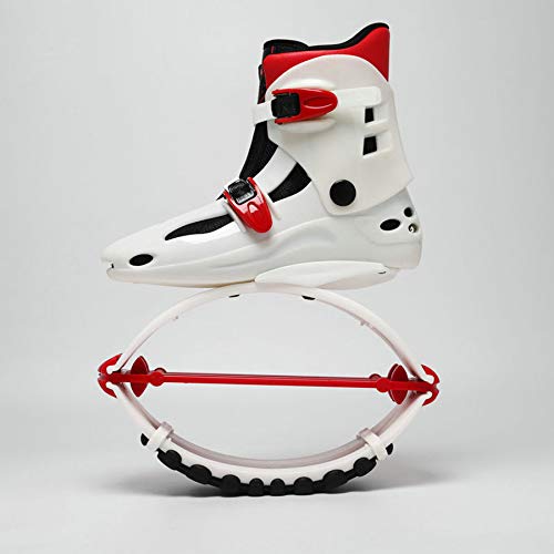 ME-Rollerns Zapatos de Salto de Canguro Zapatos de Adelgazamiento Zapatos Deportivos de Rebote Zapatos de tonificación Saltar Zapatilla de Deporte de cuña White Red EUR Size 42-44